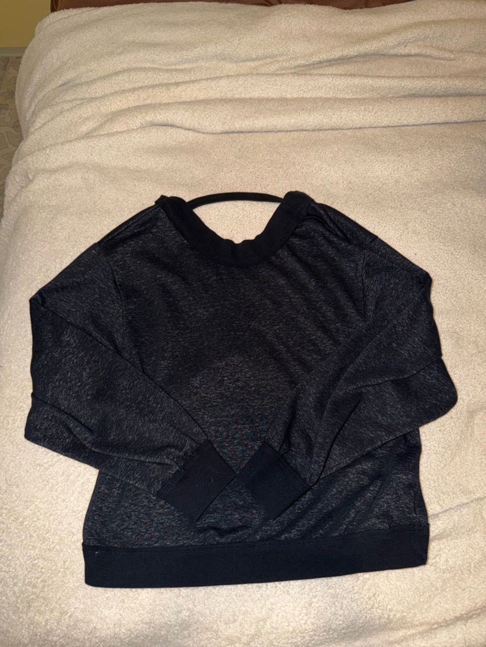 Anthropologie Black Sheer Lightweight Crewneck Sweater